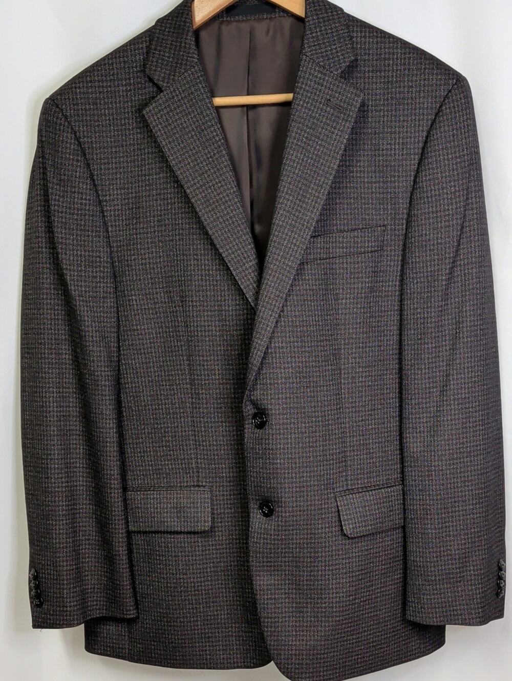 Fall Winter Sport Coat Blazer Houndstooth Brown Michael Kors 42R